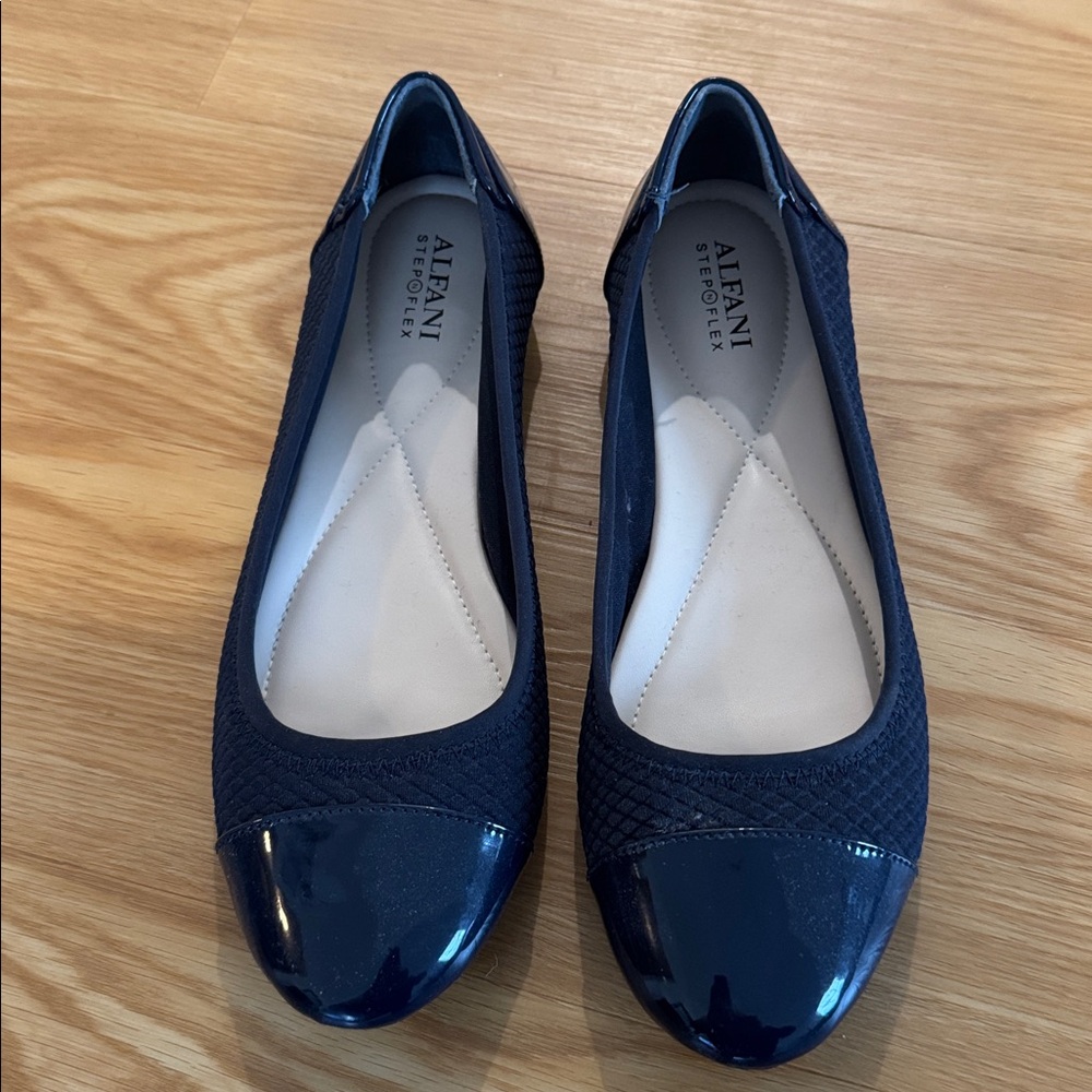 Navy Blue Slip-On Flats